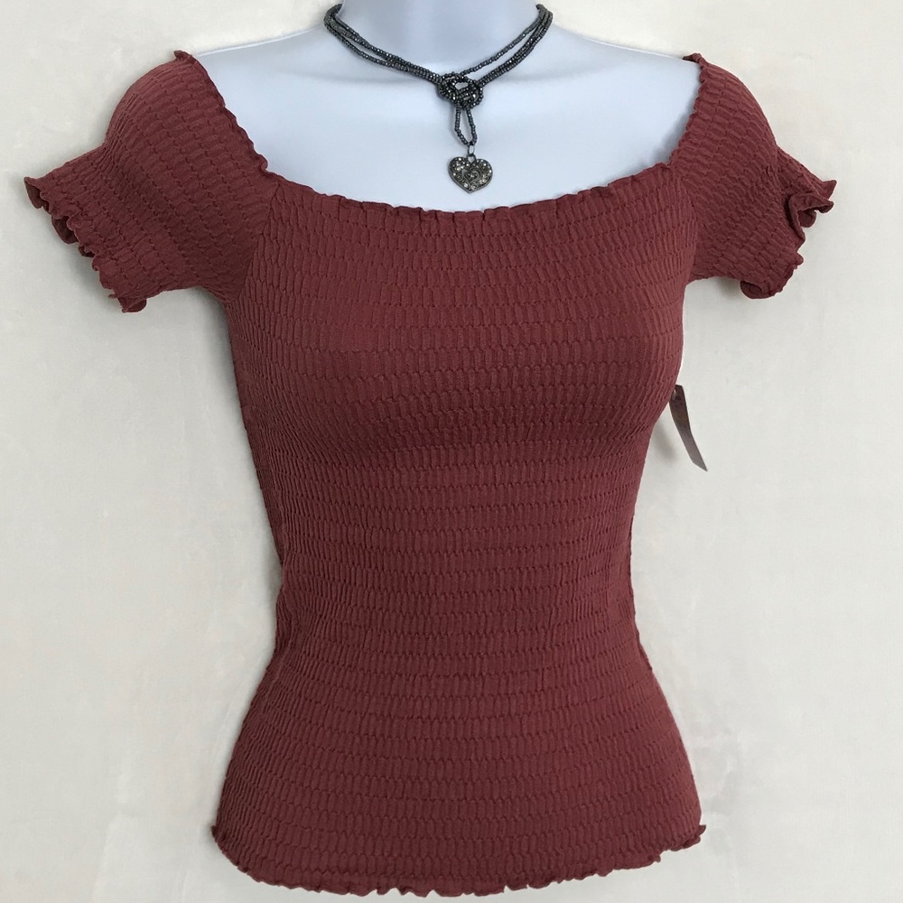 Free People Moulin Smocked Off-the-Shoulder Top
